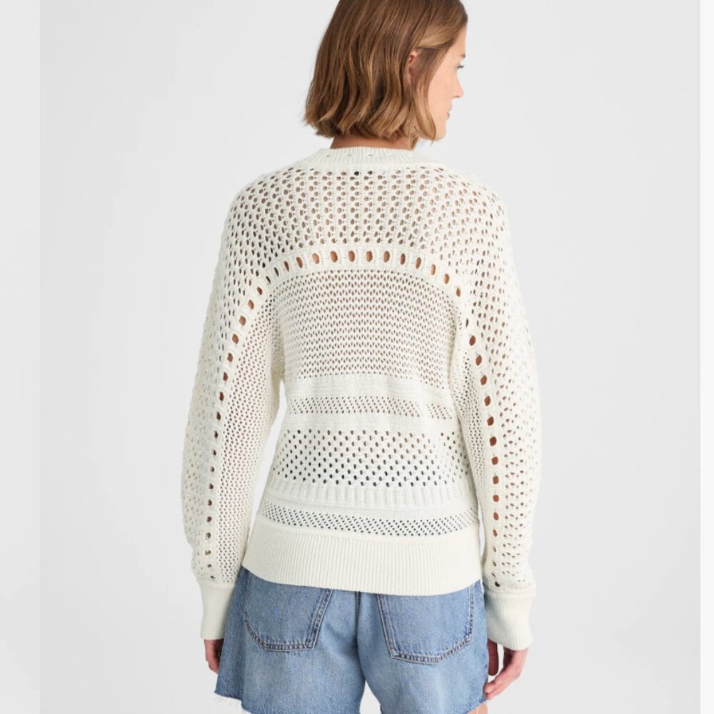 NWT Madewell XS Open-Stitch Cotton Pullover Sweater - Picture 4 of 14
